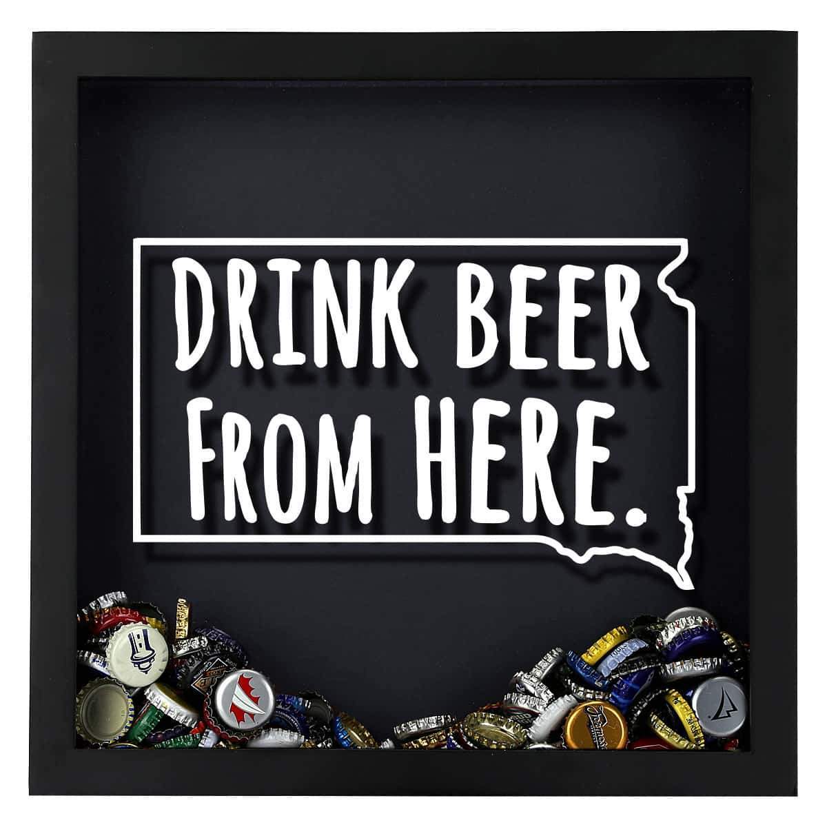 Torched Products Shadow Box South Dakota Drink Beer From Here Beer Cap Shadow Box (781184139381)