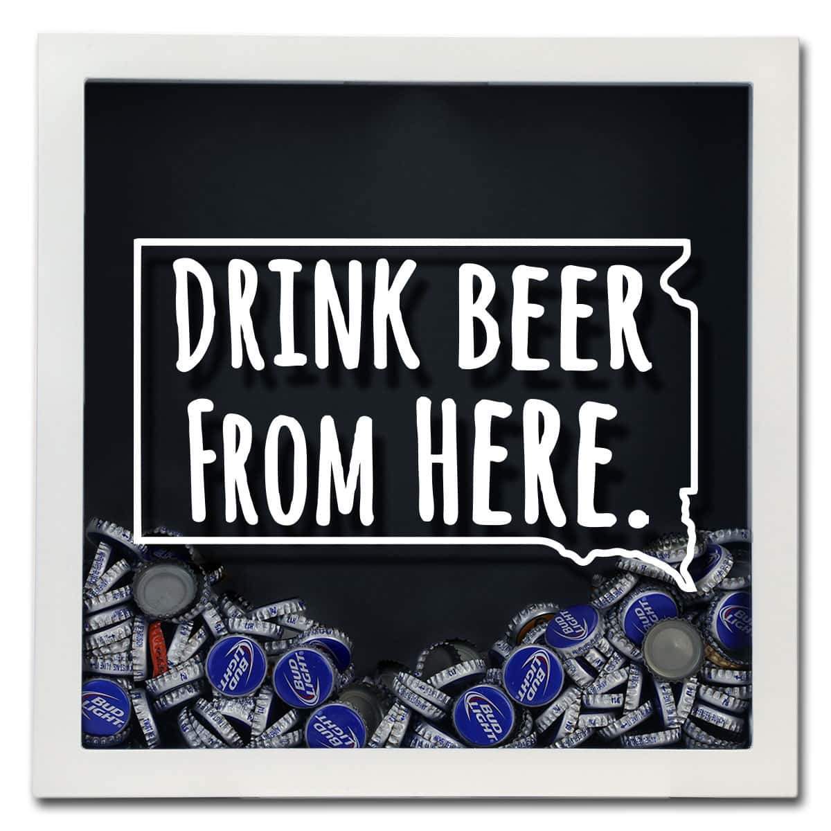 Torched Products Shadow Box South Dakota Drink Beer From Here Beer Cap Shadow Box (781184139381)