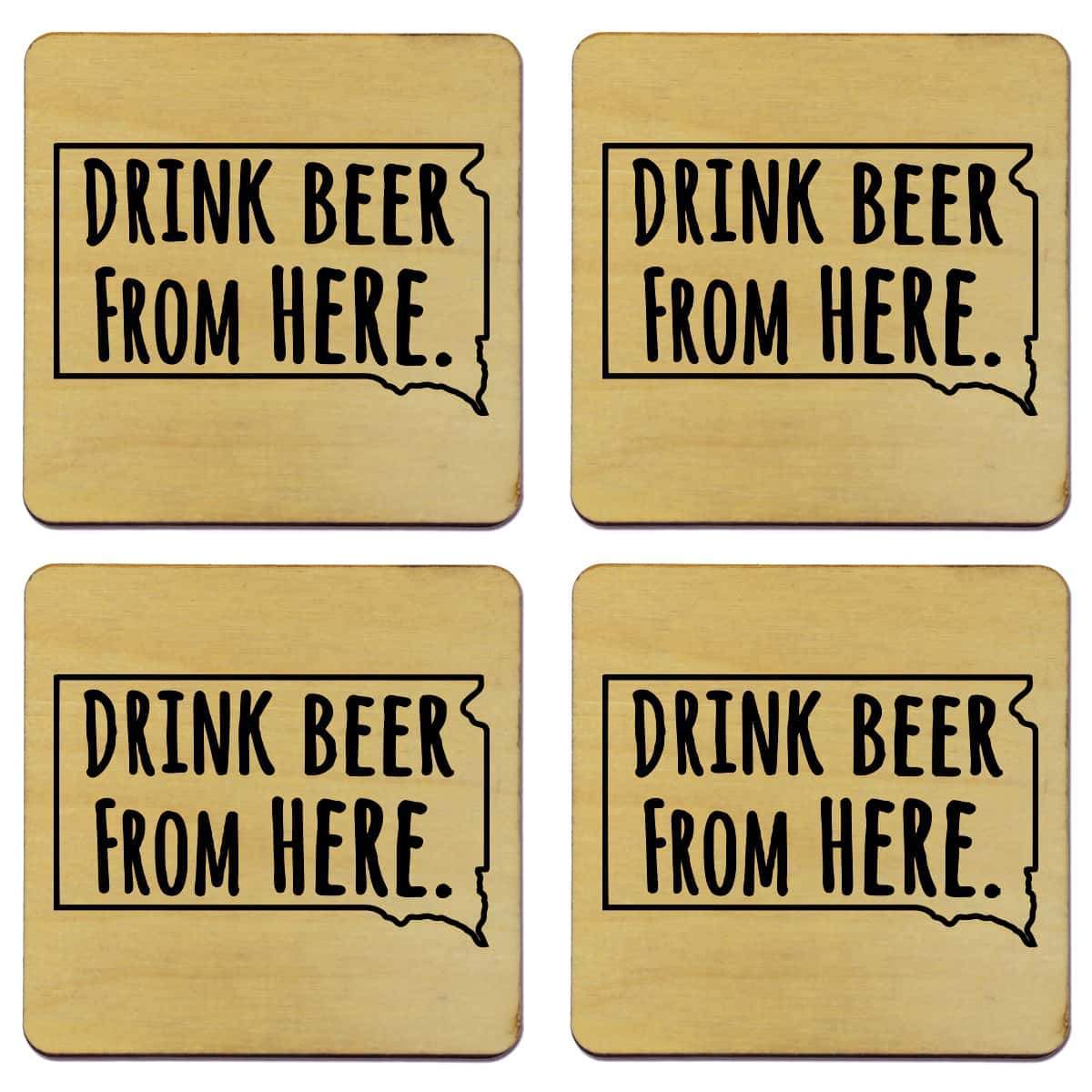 Torched Products Coasters South Dakota Drink Beer From Here Coasters (781457358965)