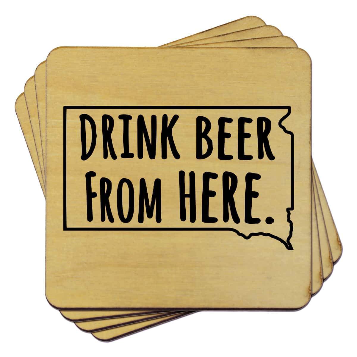 Torched Products Coasters South Dakota Drink Beer From Here Coasters (781457358965)