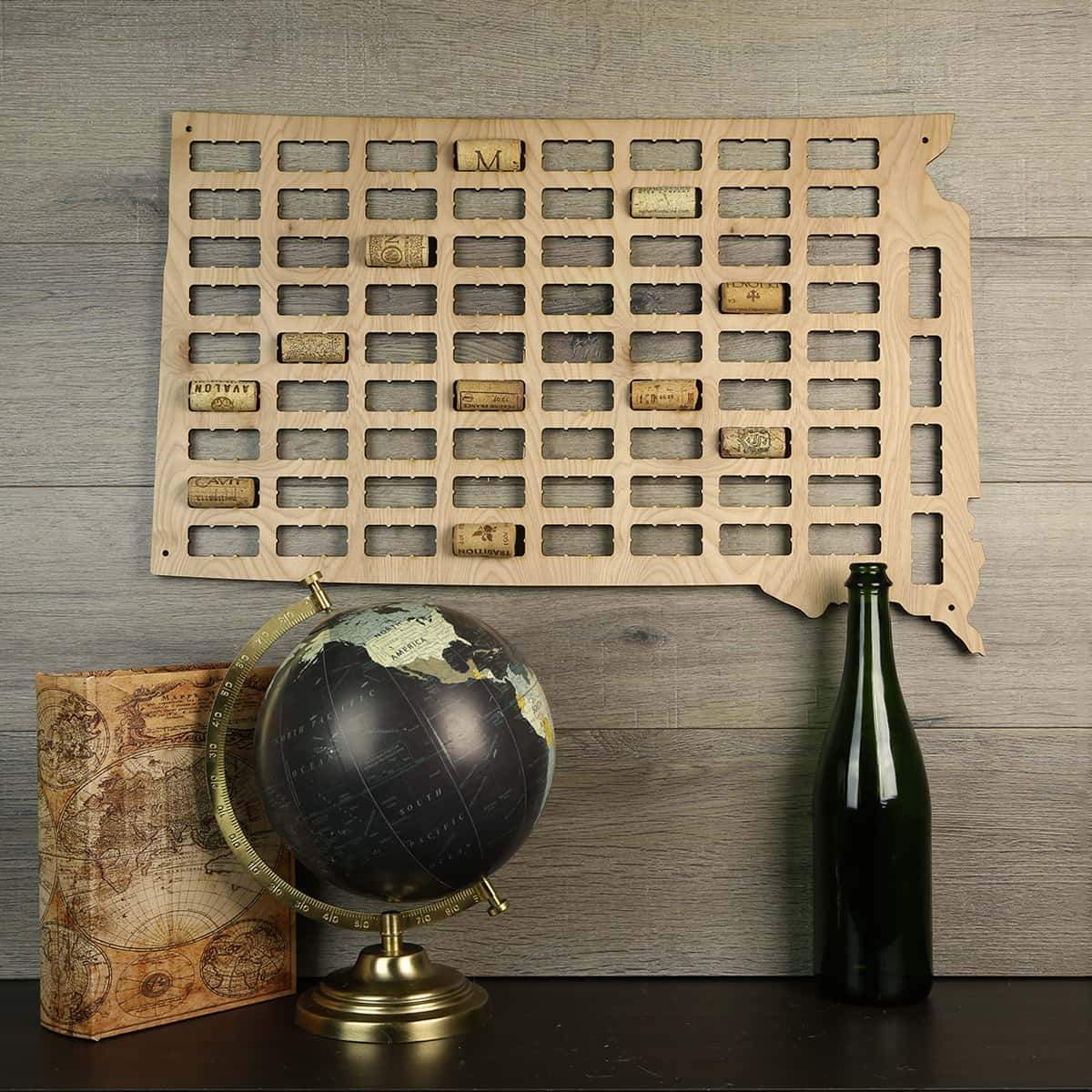 Torched Products Wine Cork Map South Dakota Wine Cork Map (778988879989)