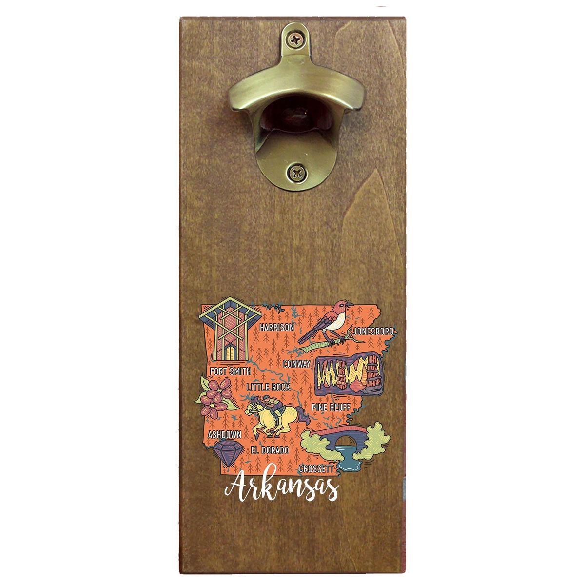 Take Your Top Off Beer Bottle Opener - Wall Mounted Pine Wood