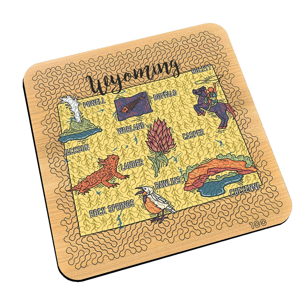 Torched Products Barware State Map Design Mind Bending Octagonal 100 Piece Puzzle