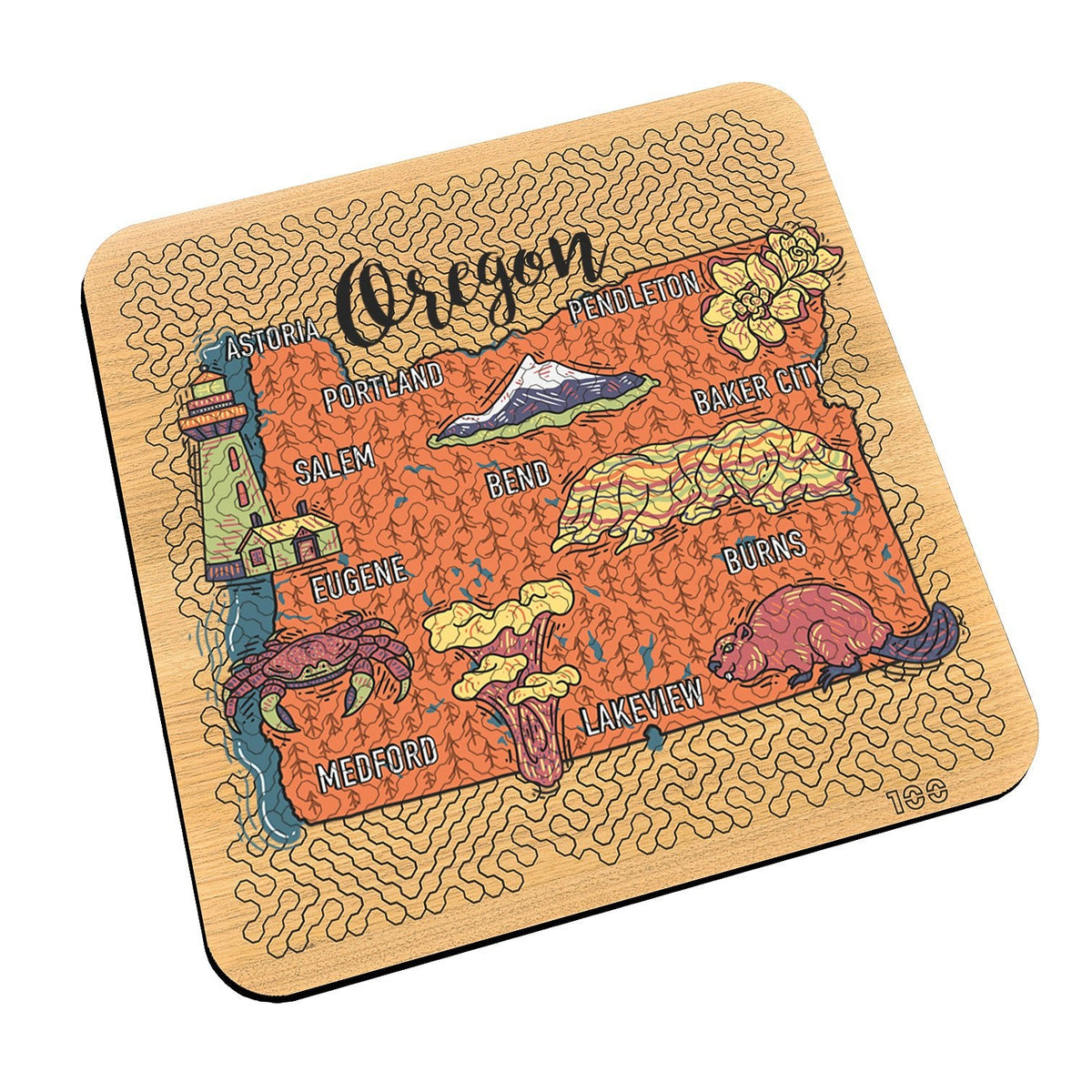 Torched Products Barware State Map Design Mind Bending Octagonal 100 Piece Puzzle