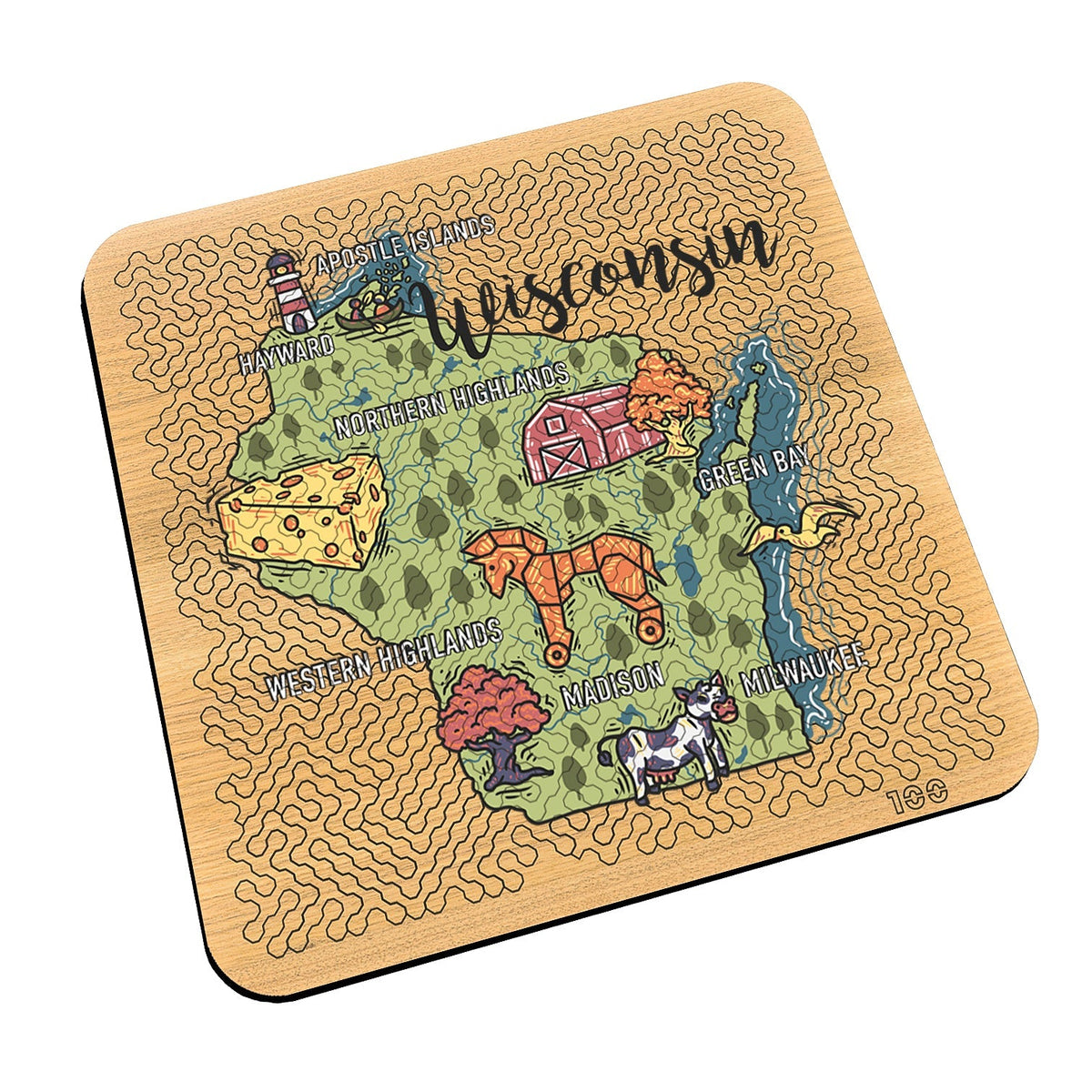 Torched Products Barware State Map Design Mind Bending Octagonal 100 Piece Puzzle