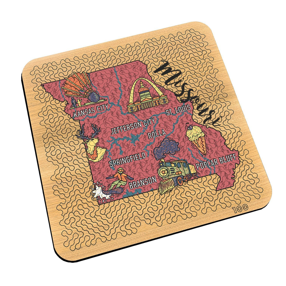 Torched Products Barware Missouri State Map Design Mind Bending Octagonal 100 Piece Puzzle