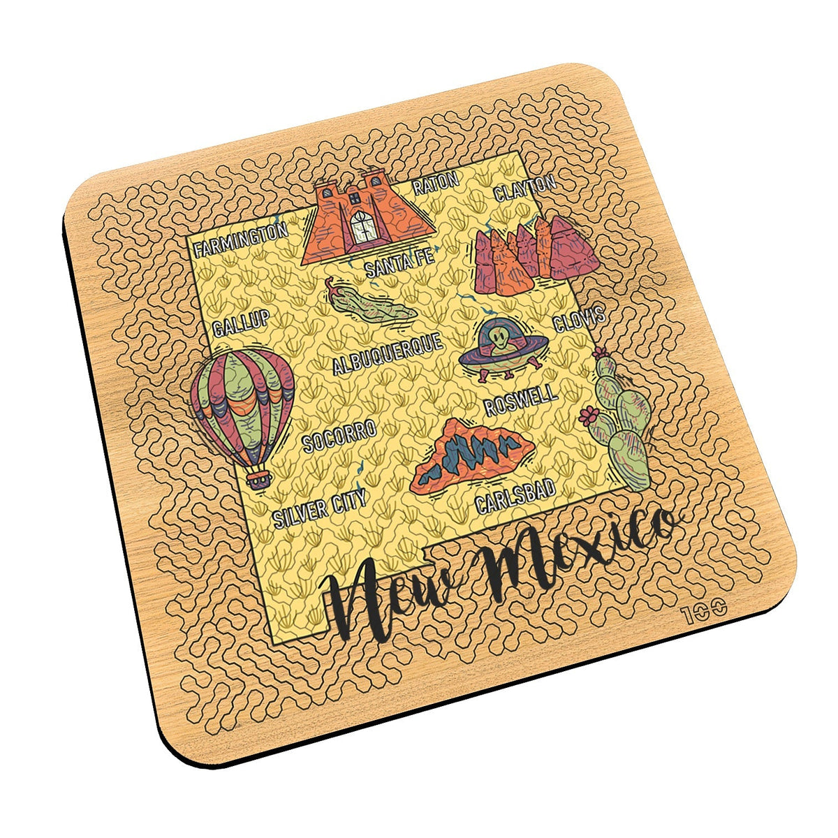 Torched Products Barware New Mexico State Map Design Mind Bending Octagonal 100 Piece Puzzle