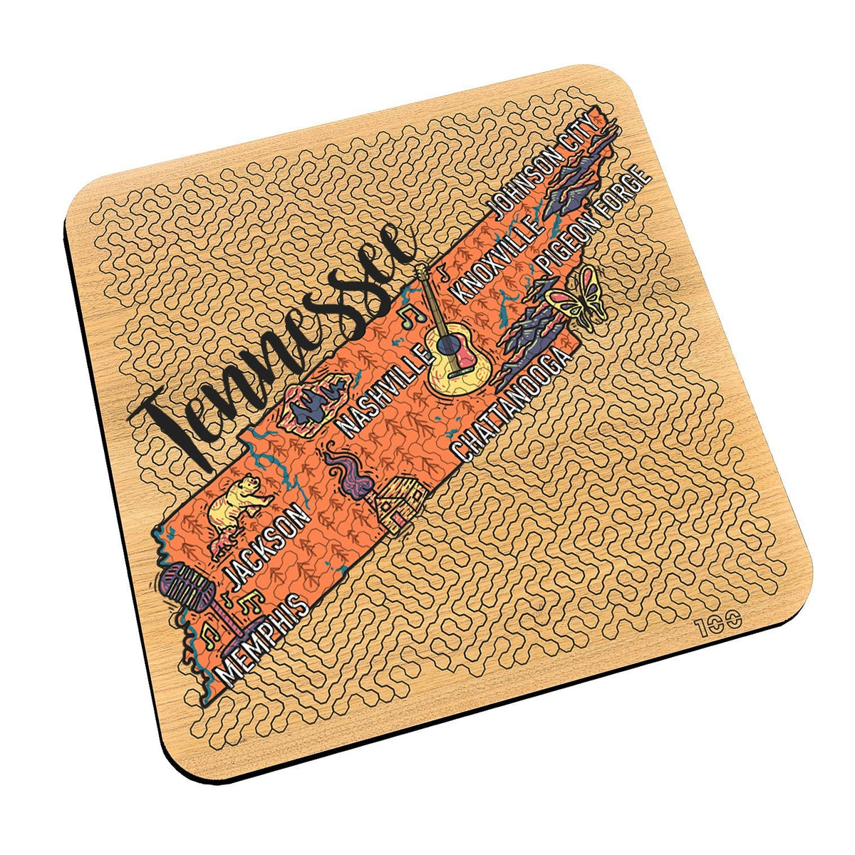 Torched Products Barware Tennessee State Map Design Mind Bending Octagonal 100 Piece Puzzle