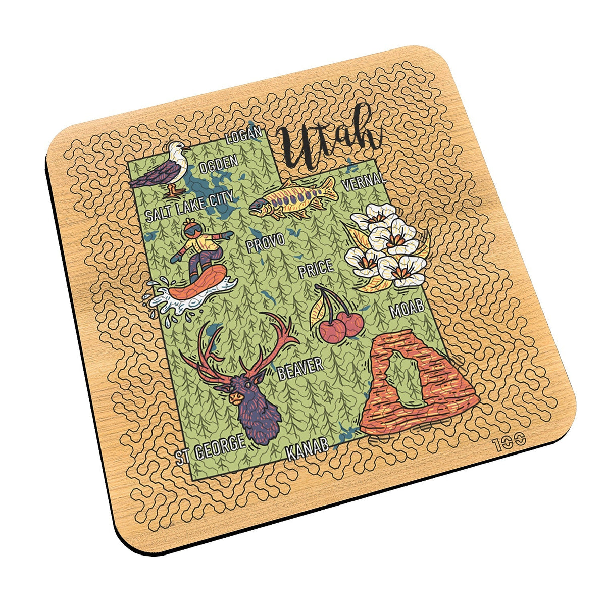 Torched Products Barware Utah State Map Design Mind Bending Octagonal 100 Piece Puzzle