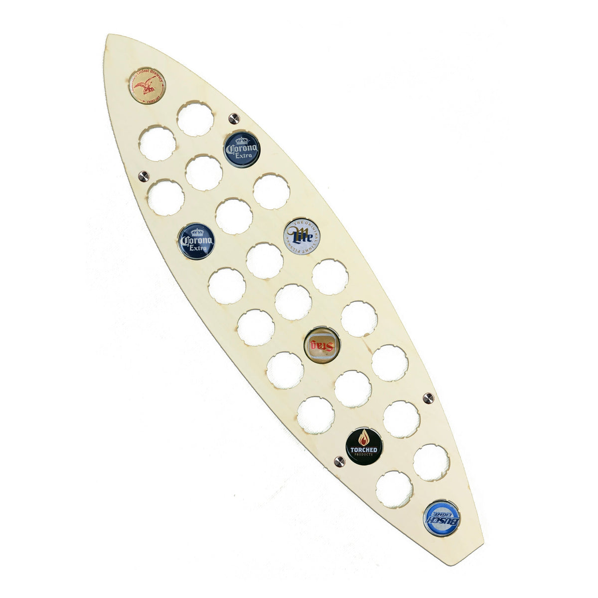 Torched Products Beer Cap Map Surf Board Beer Cap Holder