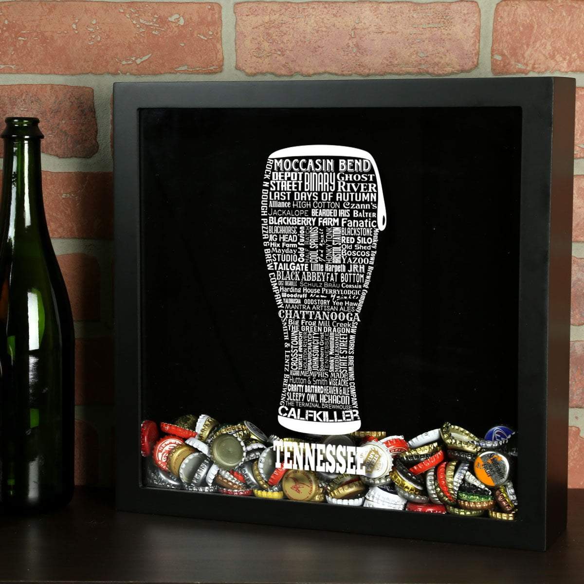 Torched Products Shadow Box Black Tennessee Beer Typography Shadow Box (779428135029)