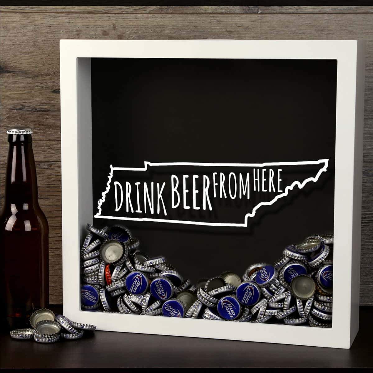Torched Products Shadow Box Tennessee Drink Beer From Here Beer Cap Shadow Box (781184499829)