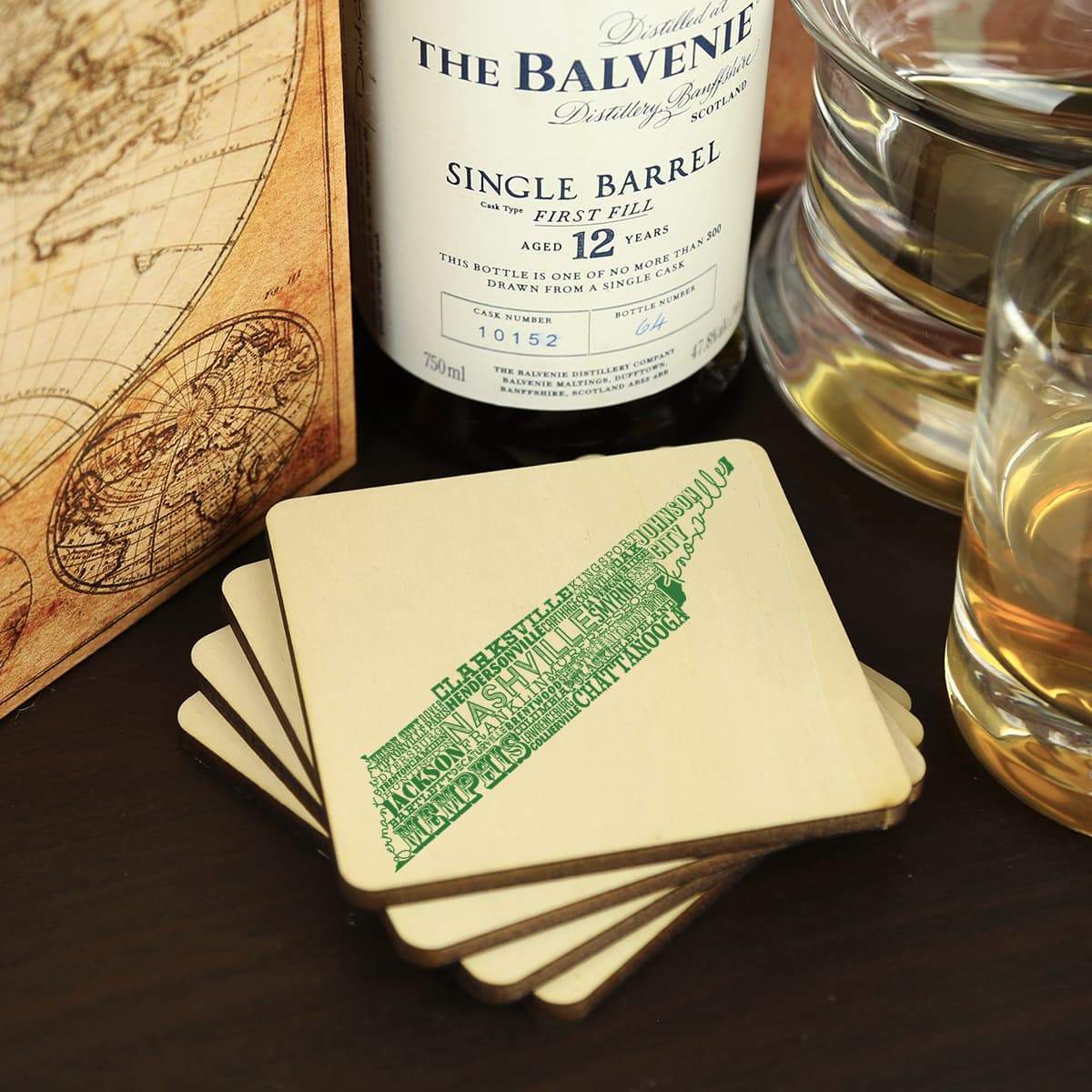 Torched Products Coasters Tennessee Typography Coaster (787841908853)