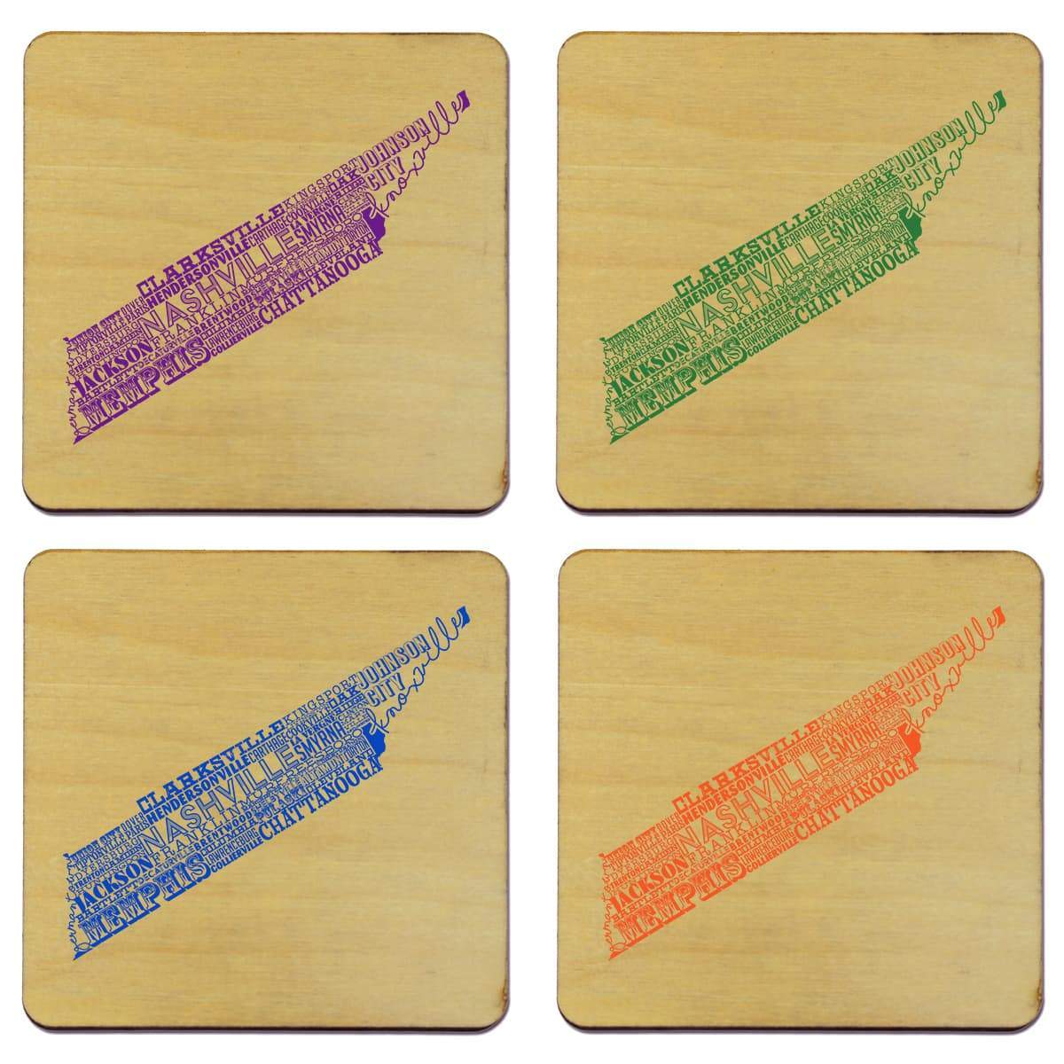 Torched Products Coasters Tennessee Typography Coaster (787841908853)