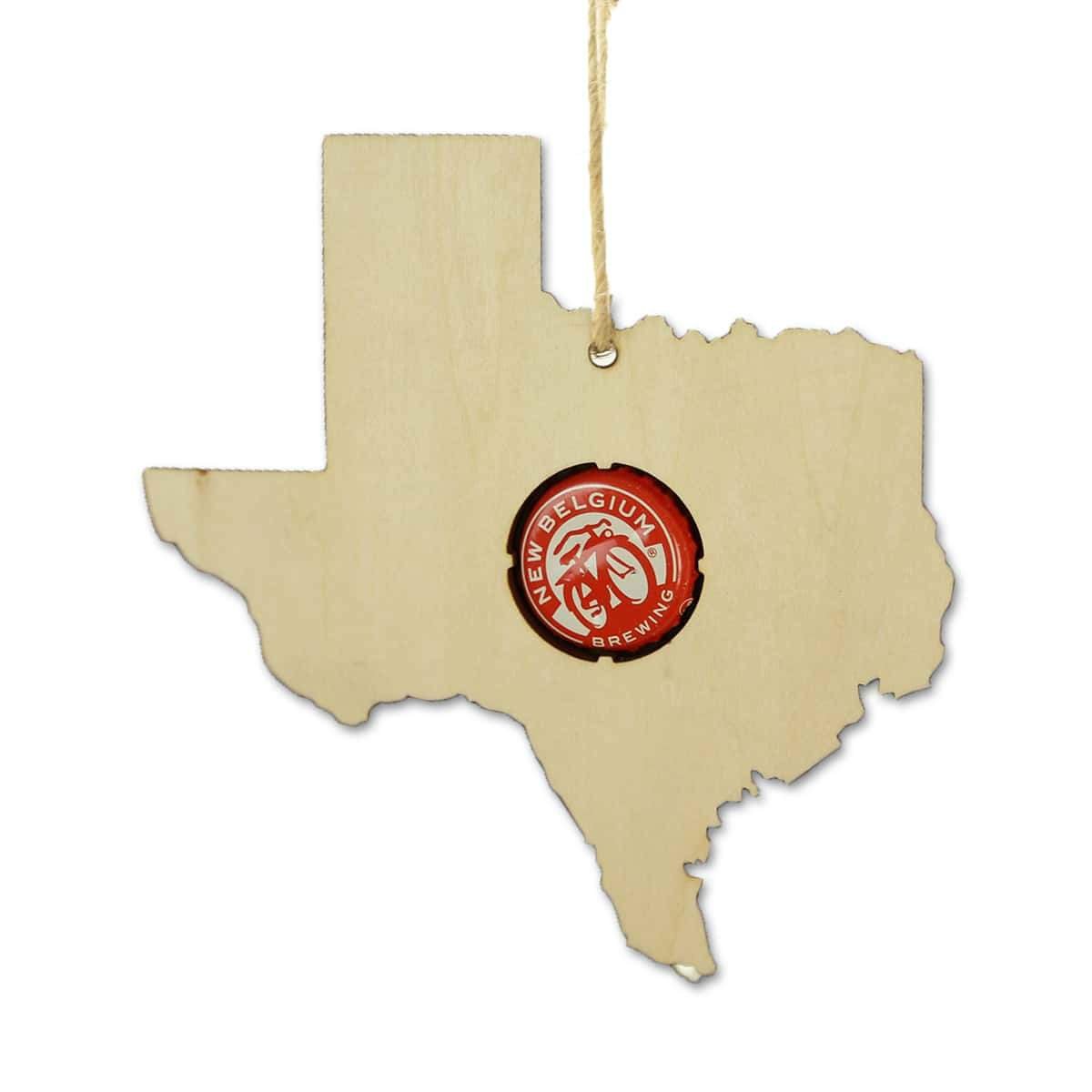 Torched Products Ornaments Texas Beer Cap Map Ornaments (781575356533)