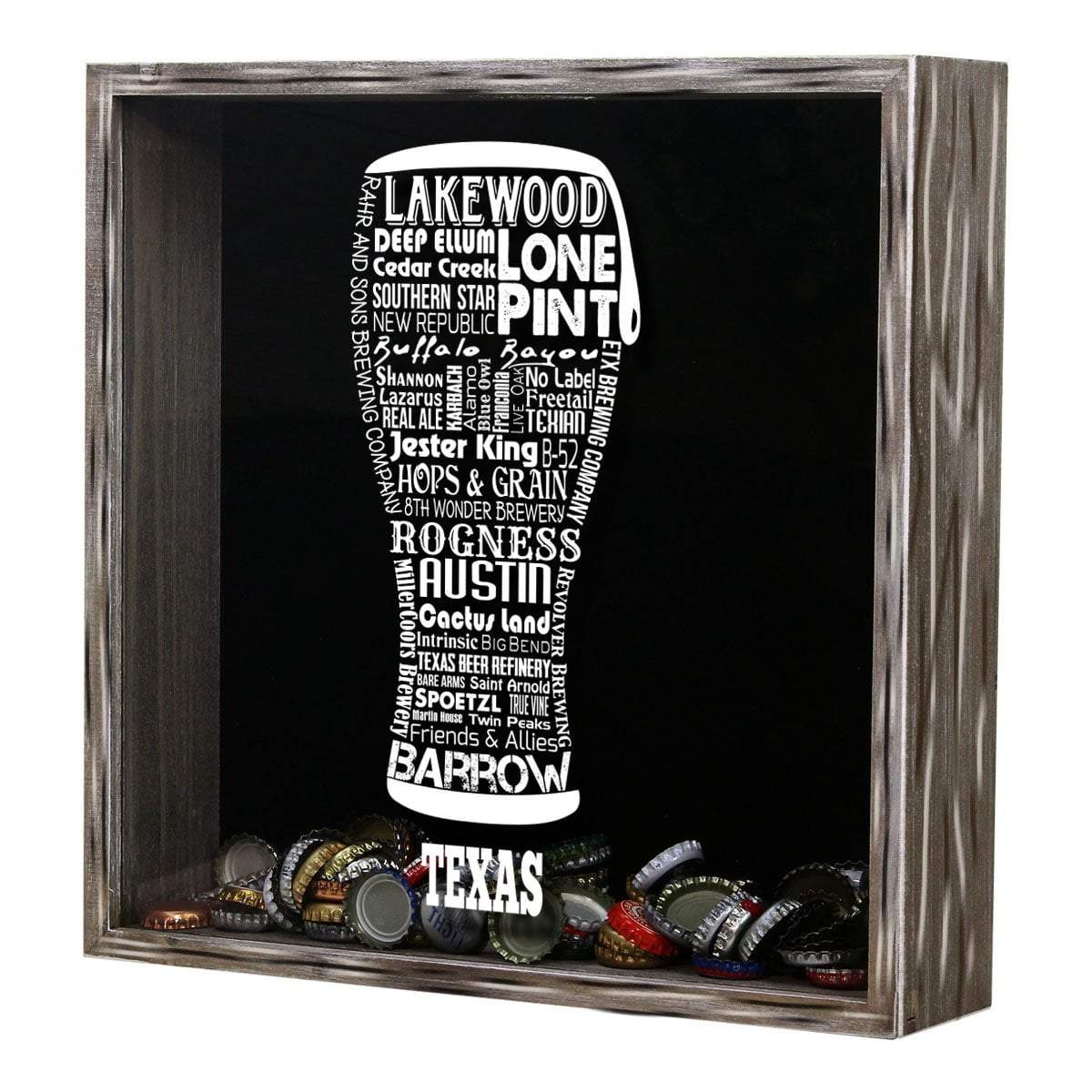 Torched Products Shadow Box Texas Beer Typography Shadow Box (779454939253)