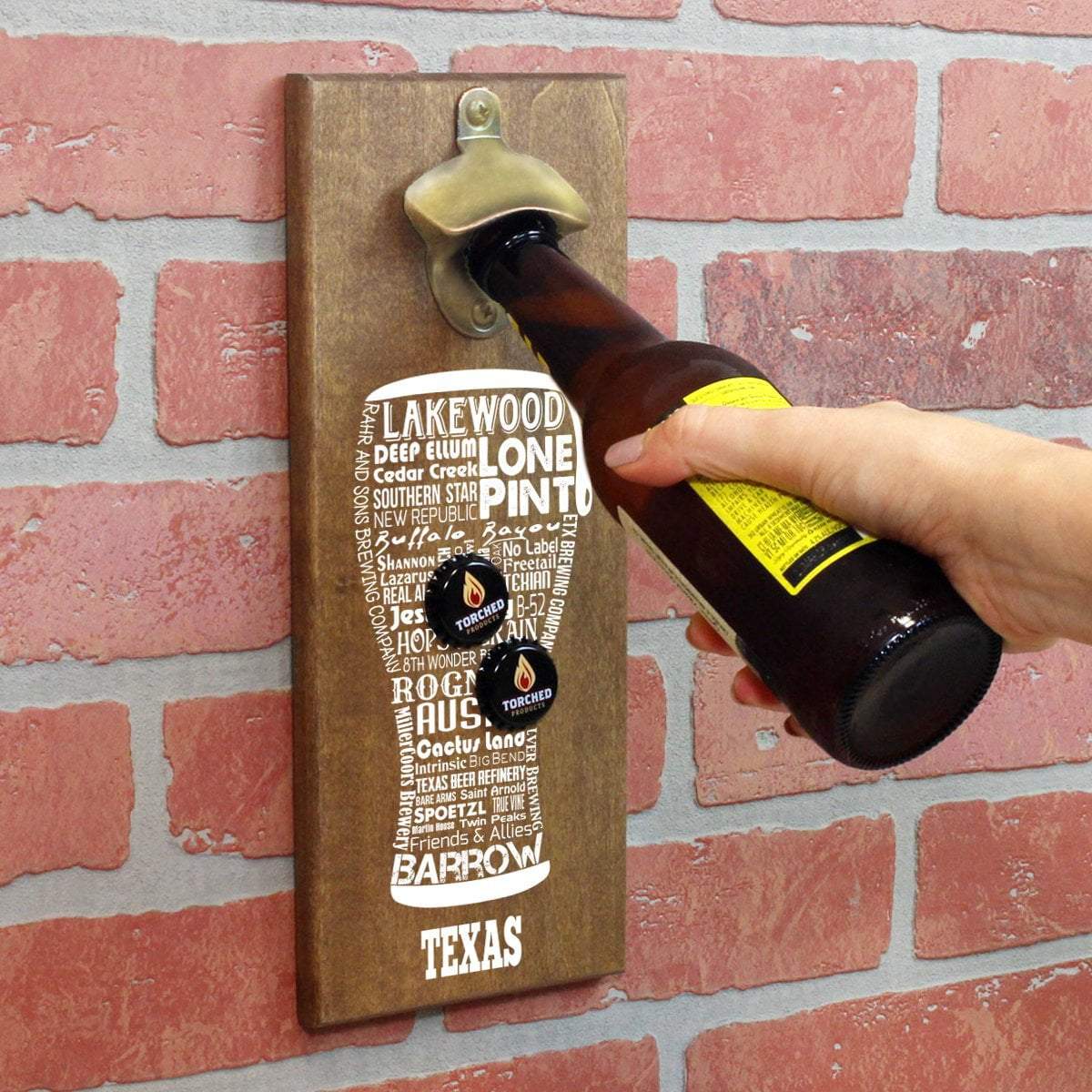 Torched Products Bottle Opener Default Title Texas Craft Beer Typography Cap Catching Magnetic Bottle Opener (789188673653)