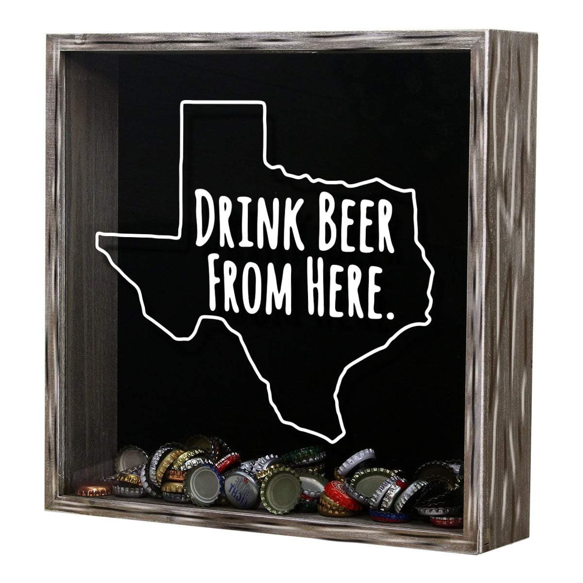 Torched Products Shadow Box Texas Drink Beer From Here Beer Cap Shadow Box (781184794741)