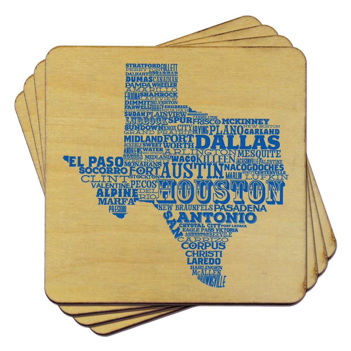 Torched Products Coasters Texas Typography Coaster