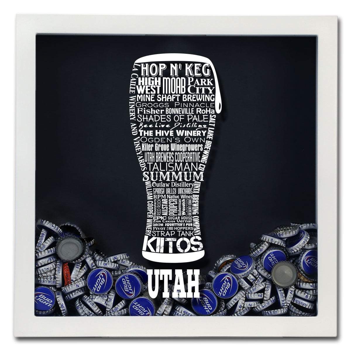 Torched Products Shadow Box Utah Beer Typography Shadow Box (779394351221)