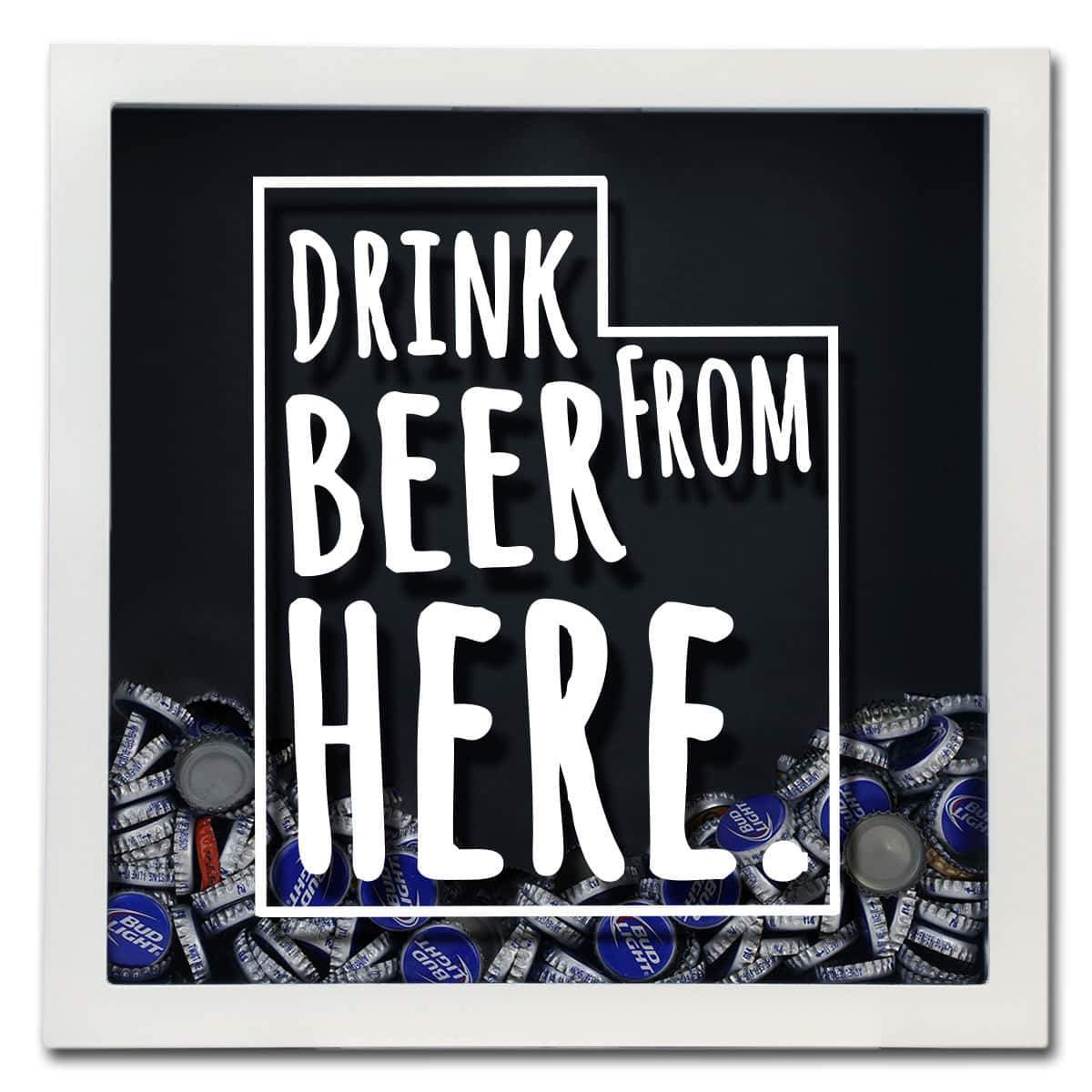 Torched Products Shadow Box Utah Drink Beer From Here Beer Cap Shadow Box (781184991349)