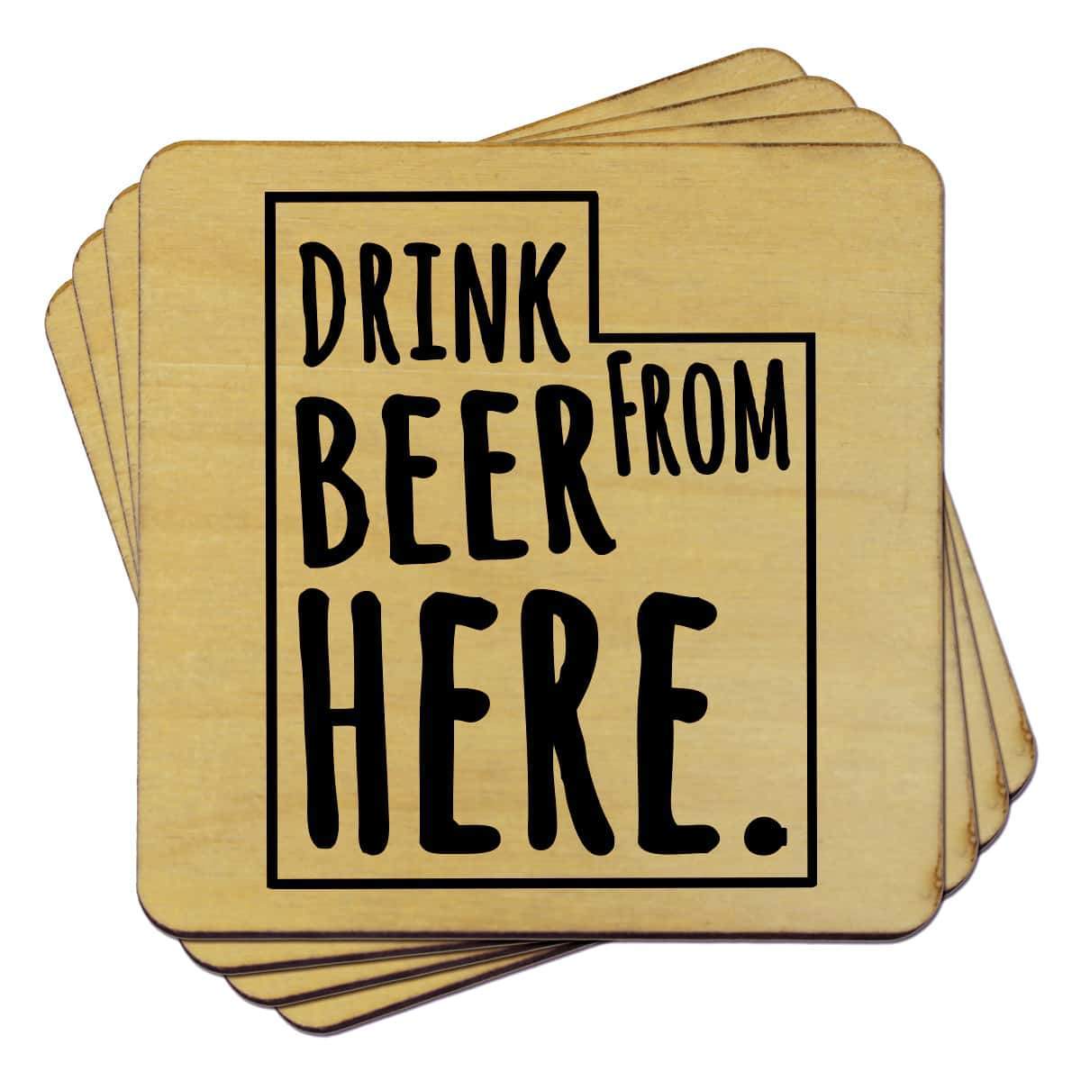 Torched Products Coasters Utah Drink Beer From Here Coasters (781458669685)