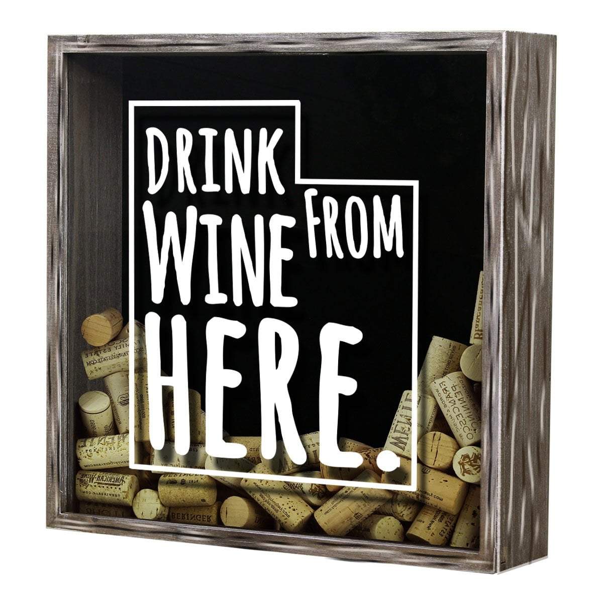 Torched Products Shadow Box Utah Drink Wine From Here Wine Cork Shadow Box (795790966901)