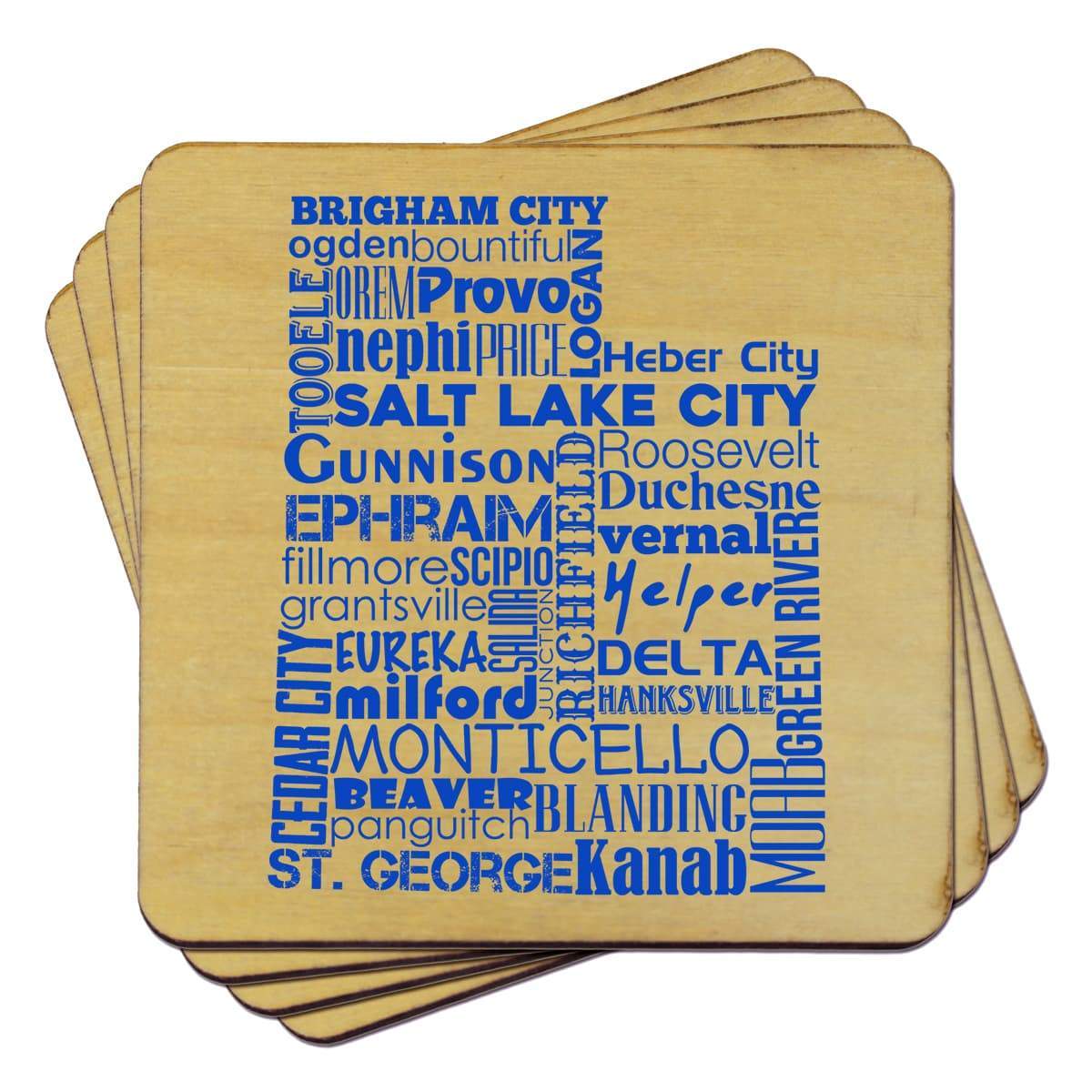 Torched Products Coasters Utah Typography Coaster (787843711093)