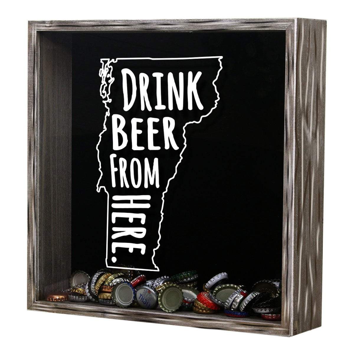 Torched Products Shadow Box Vermont Drink Beer From Here Beer Cap Shadow Box (781185581173)