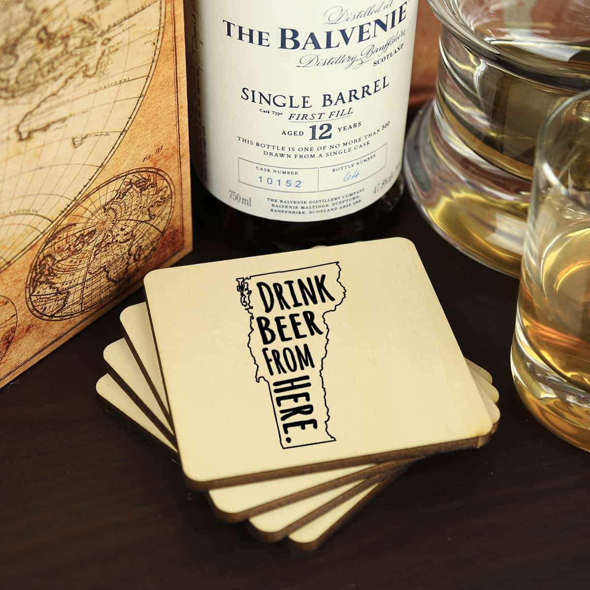 Torched Products Coasters Vermont Drink Beer From Here Coasters (781458931829)