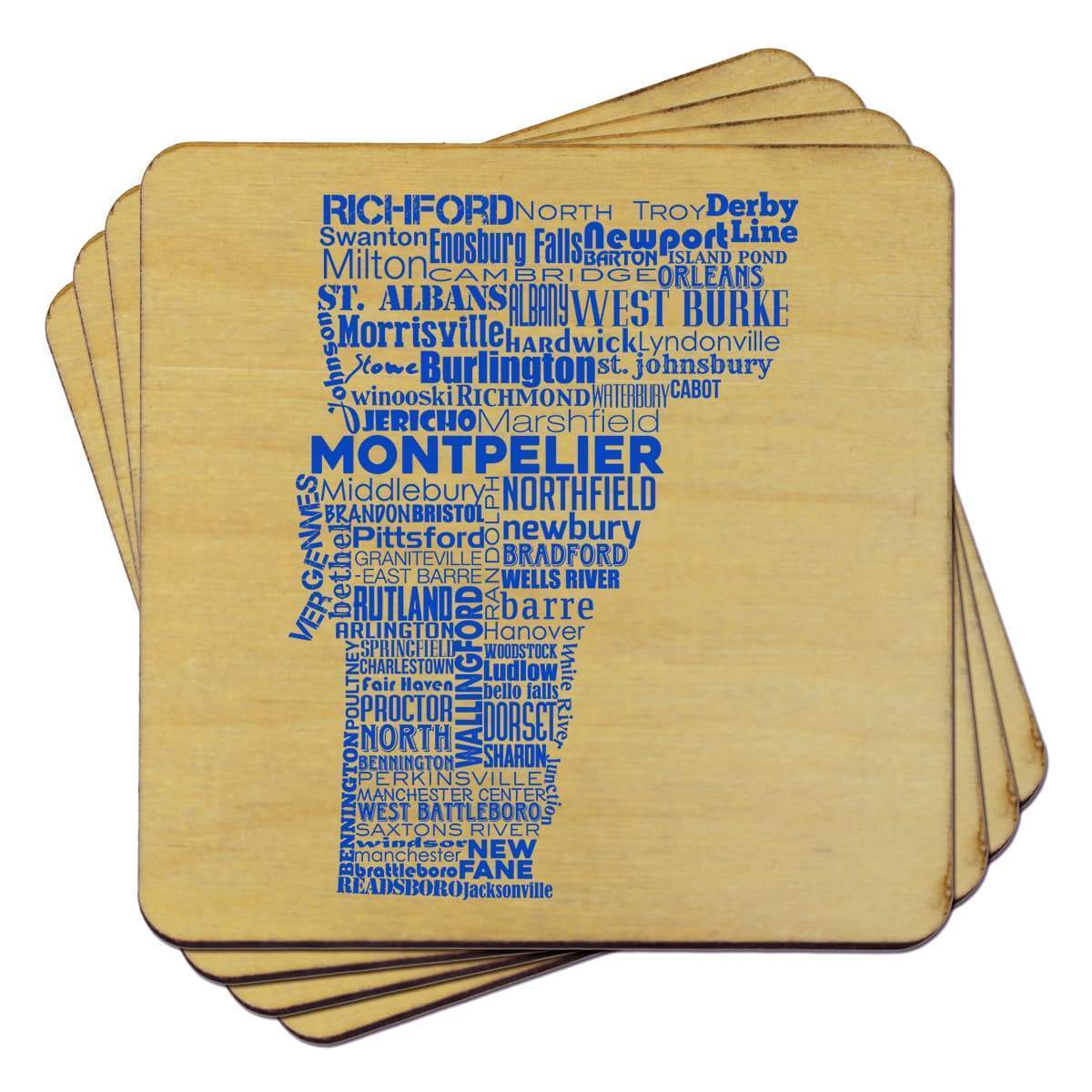 Torched Products Coasters Vermont Typography Coaster