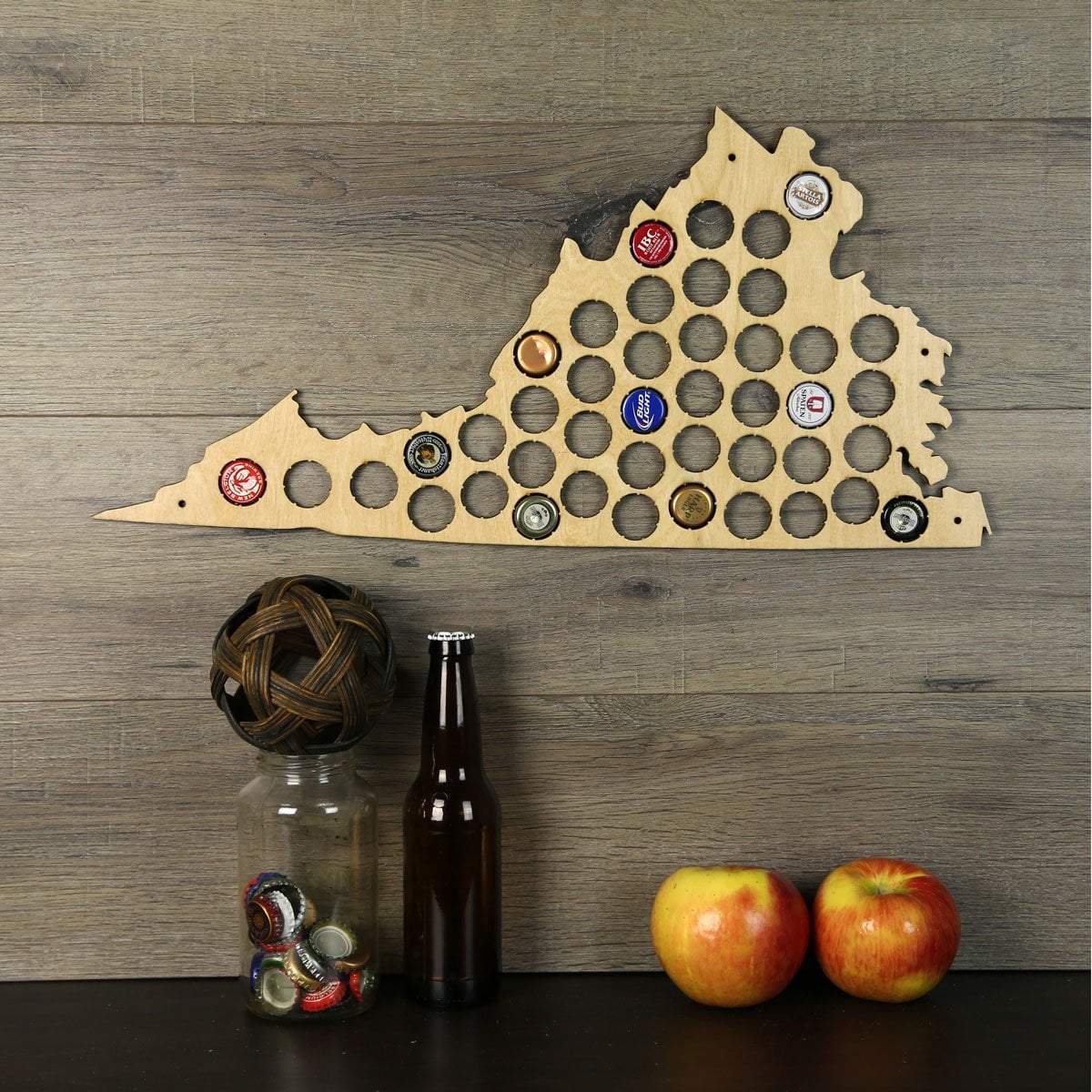 Torched Products Beer Bottle Cap Holder Virginia Beer Cap Map (777582149749)
