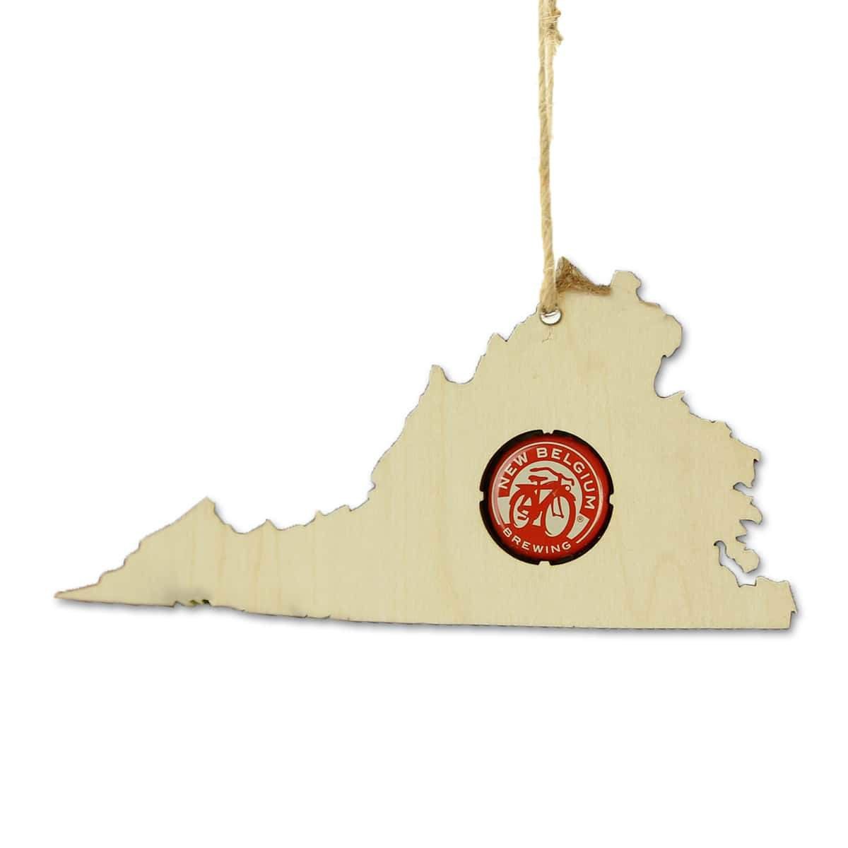 Torched Products Beer Cap Maps Virginia Beer Cap Map Ornaments (781576765557)