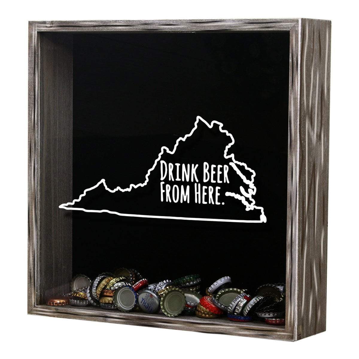 Torched Products Shadow Box Virginia Drink Beer From Here Beer Cap Shadow Box (781185482869)