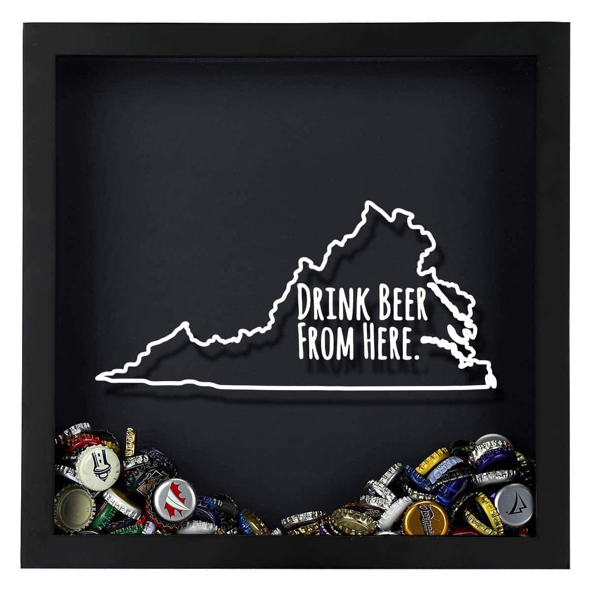 Torched Products Shadow Box Virginia Drink Beer From Here Beer Cap Shadow Box (781185482869)