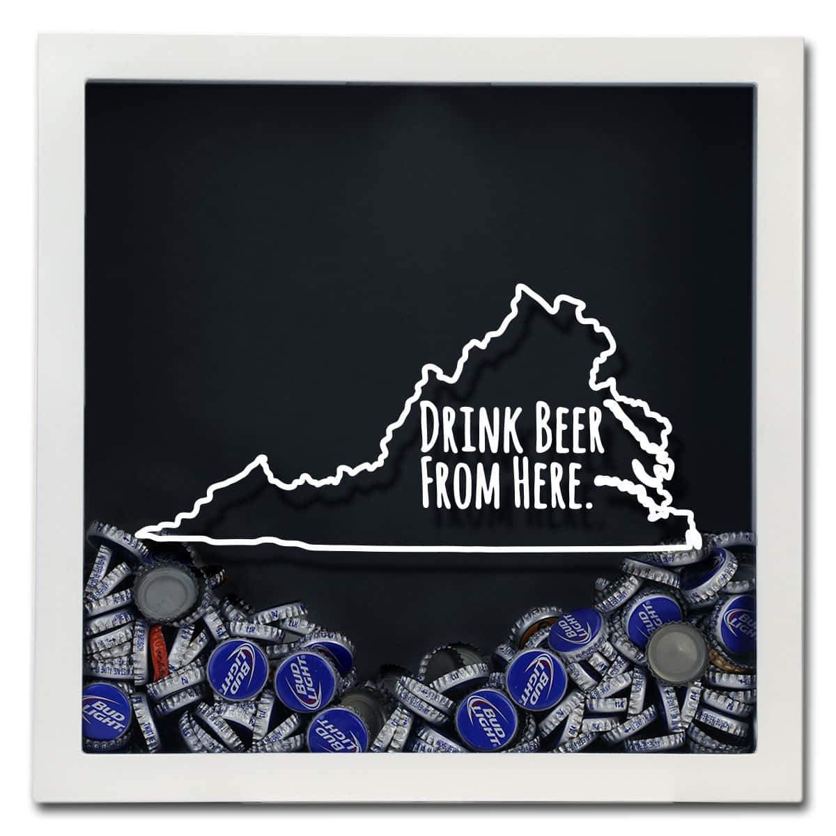 Torched Products Shadow Box Virginia Drink Beer From Here Beer Cap Shadow Box (781185482869)