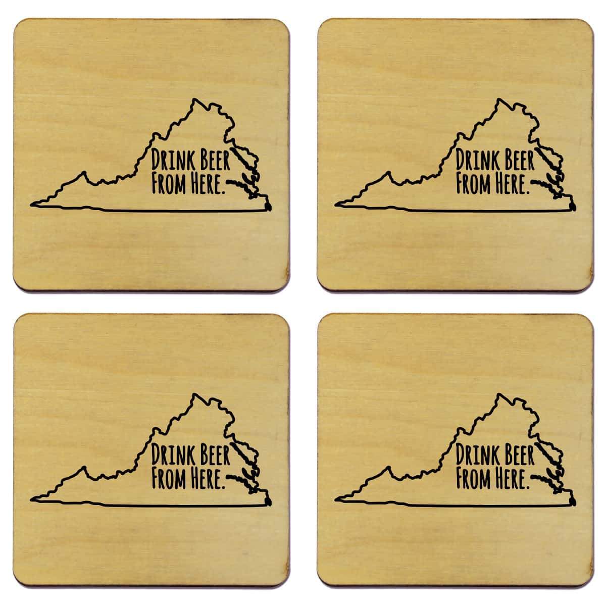 Torched Products Coasters Virginia Drink Beer From Here Coasters (781459325045)