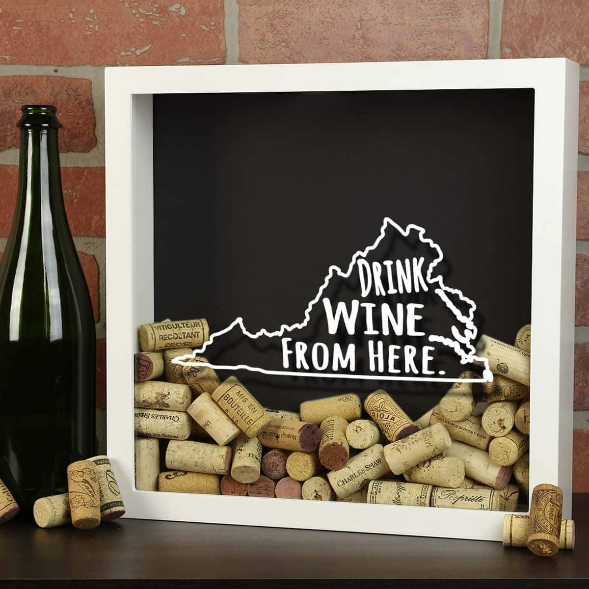 Large wine cork shadow box clearance