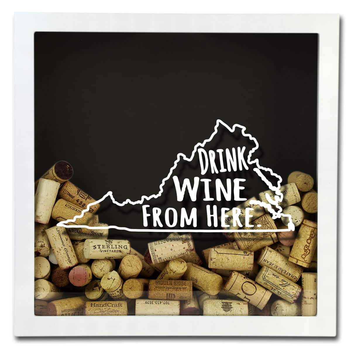 Wine cork shadow best sale box