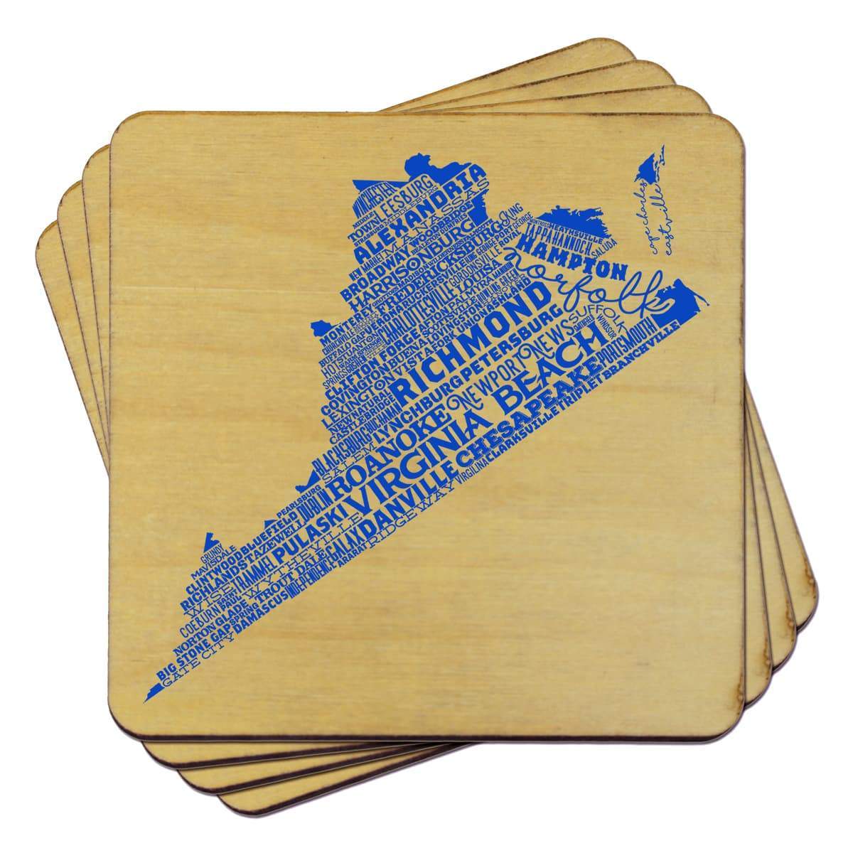 Torched Products Coasters Virginia Typography Coaster (787846692981)