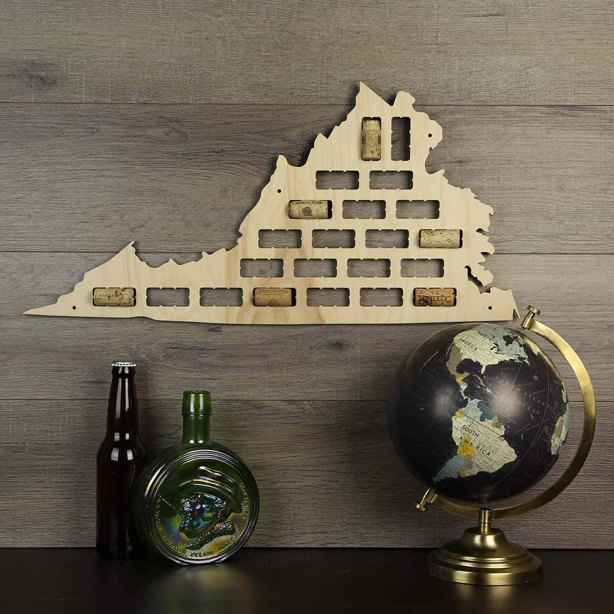 Torched Products Wine Cork Map Virginia Wine Cork Map (778992615541)