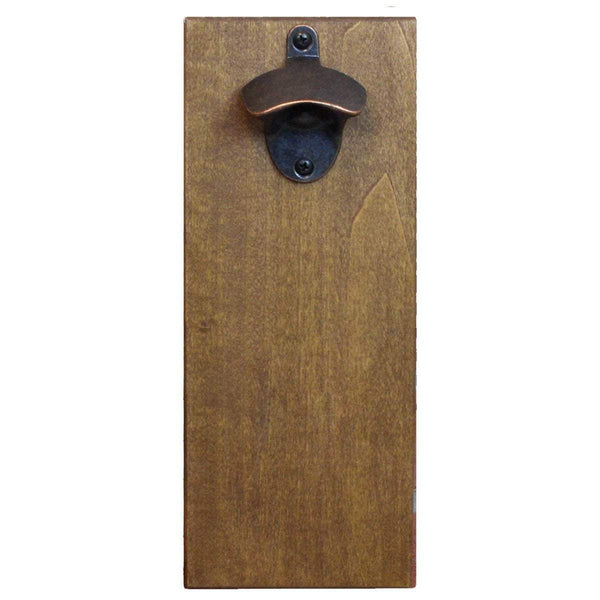 Totally Bamboo Wall Mounted Bottle Opener with Magnetic Cap Catcher