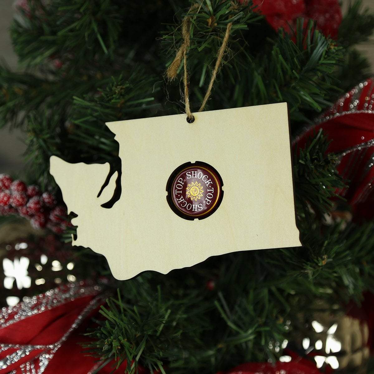 Torched Products Beer Cap Maps Washington Beer Cap Map Ornaments (781577453685)