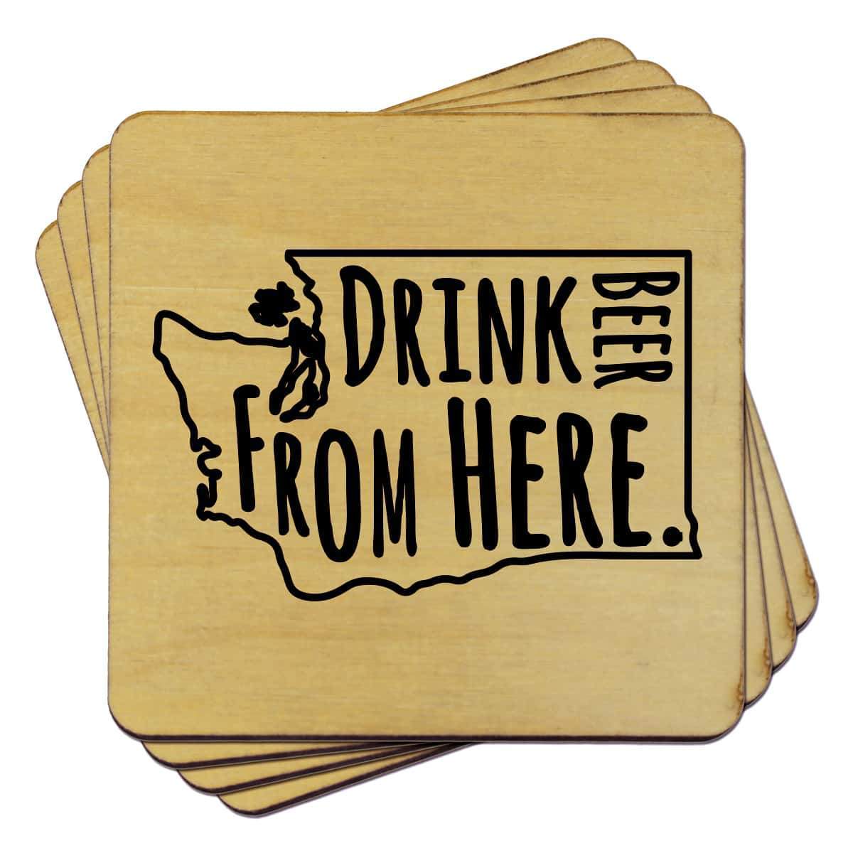 Torched Products Coasters Washington Drink Beer From Here Coasters (781460111477)