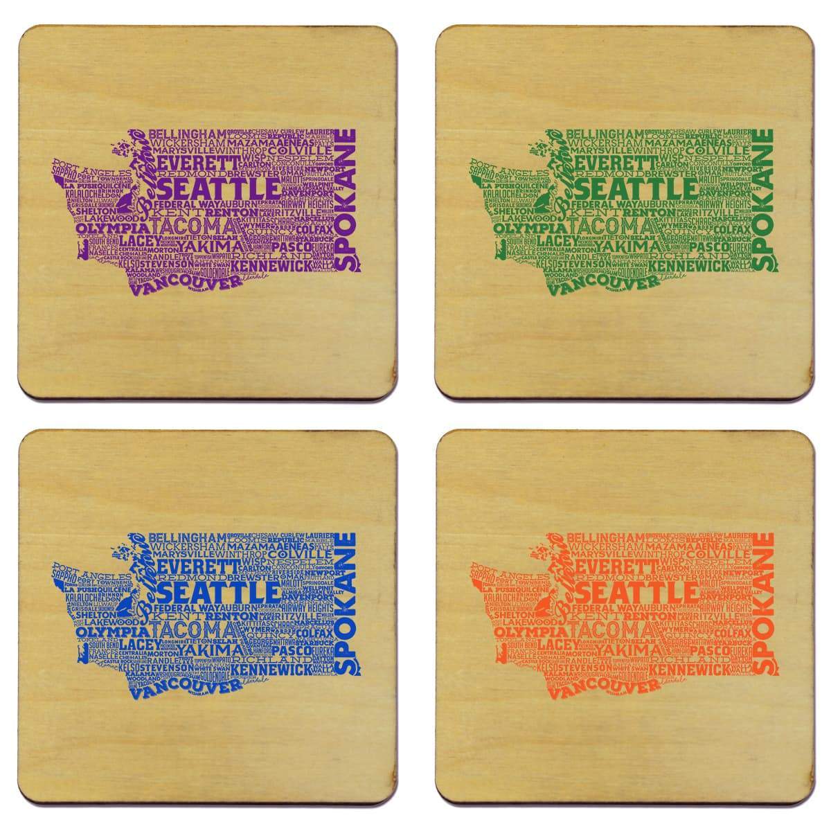 Torched Products Coasters Washington Typography Coaster (787847610485)