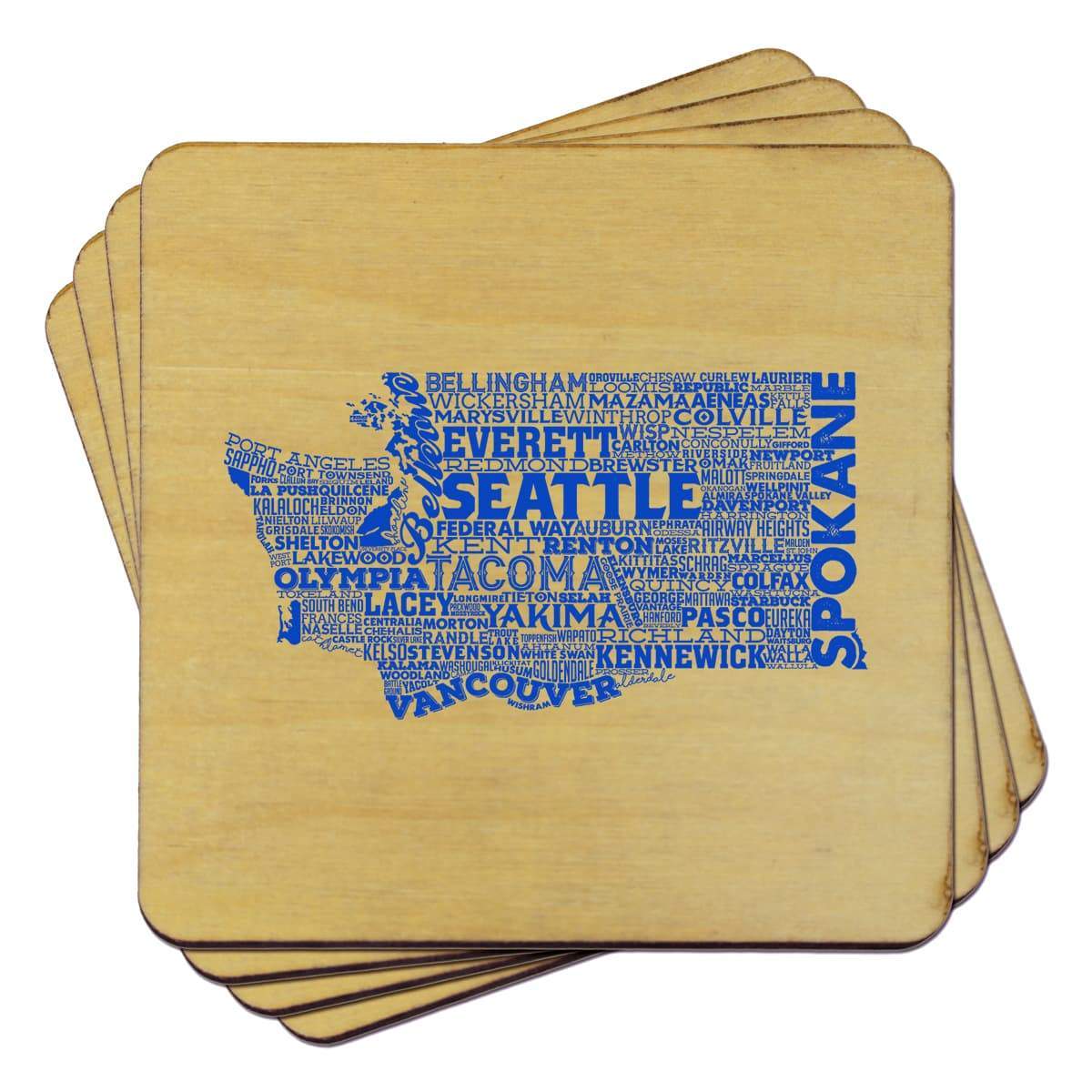 Torched Products Coasters Washington Typography Coaster (787847610485)