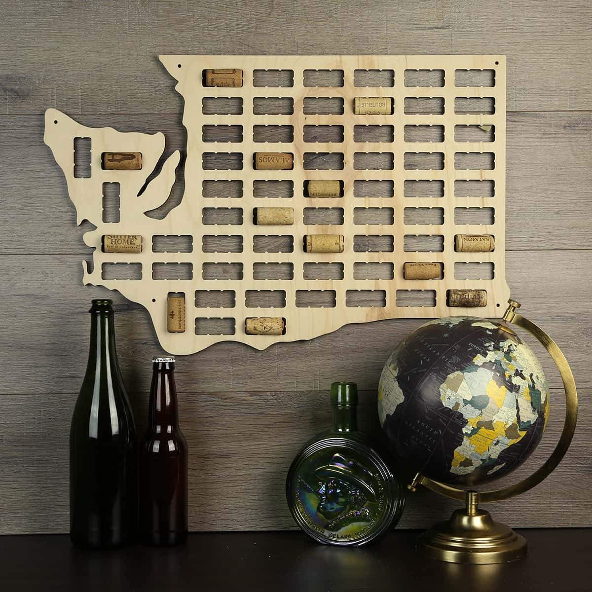 Torched Products Wine Cork Map Washington Wine Cork Map (778993500277)