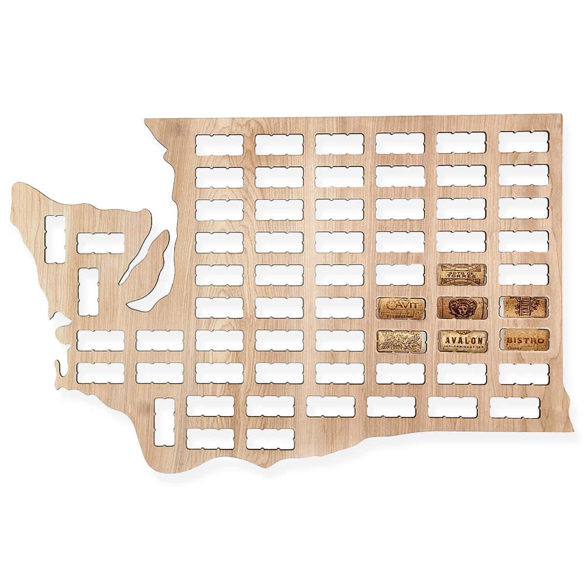 Torched Products Wine Cork Map Washington Wine Cork Map (778993500277)