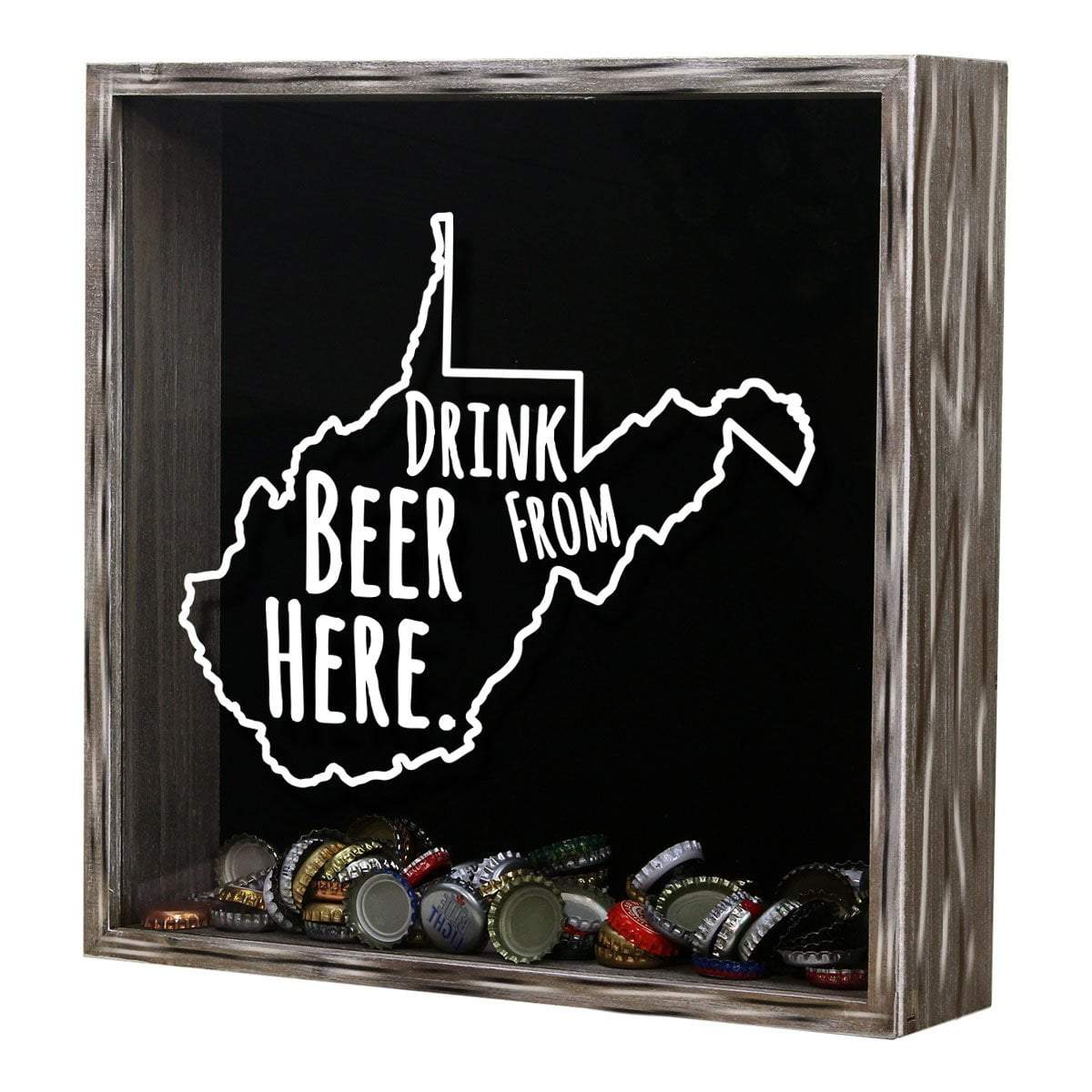Torched Products Shadow Box West Virginia Drink Beer From Here Beer Cap Shadow Box (781186105461)