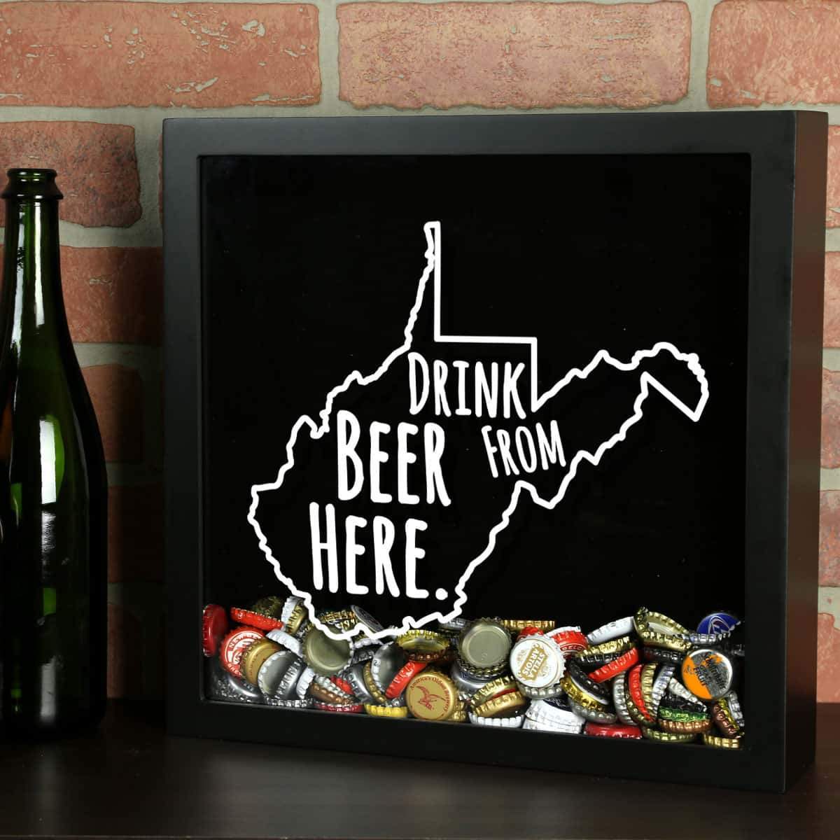 Torched Products Shadow Box West Virginia Drink Beer From Here Beer Cap Shadow Box (781186105461)